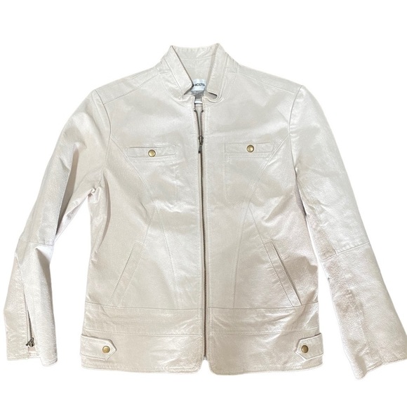 Chico's Jackets & Blazers - Chico's Women's Full Zip Jacket Long Sleeve Genuine Suede Leather Size 1 Cream